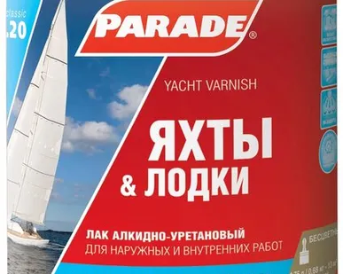 фото Лак PARADE Лак для отделки панелей яхт PARADE L20 0,75 л глянцевый 0006106
