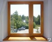фото Оконный блок деревянный евро, простой