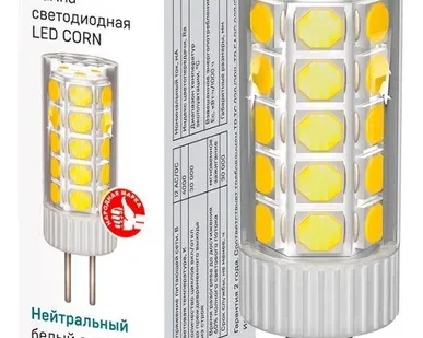 фото Лампа светодиодная CORN 3Вт капсула 4000К G4 12В керамика IEK LLE-CORN-3-012-40-G4
