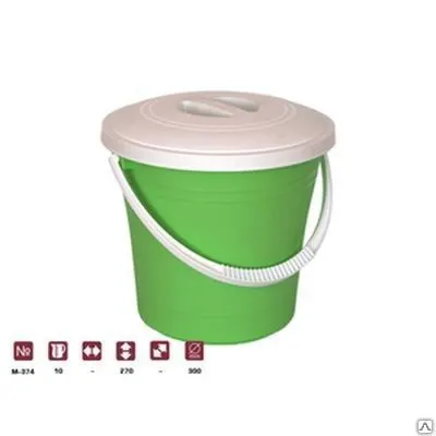 Фото №0 Ведро пластмассовое 10л с крышкой (Башкирия) М 374
