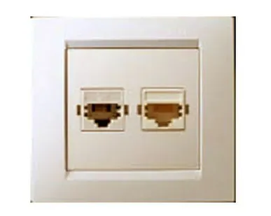 фото Механизм розетки комп+тел Simon 15 RJ-11/RJ-45 слоновая кость