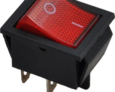 фото Выключатель-кнопка для электроприборов 2 положения красный RWB-502 REXANT