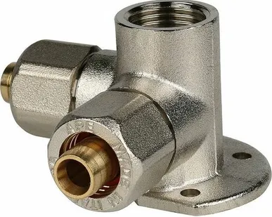 фото Тройник STOUT настенный с креплением для металлопластиковых труб винтовой