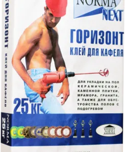 фото Клей для облицовки полов «Горизонт» Супервысокая адгезия, 25 кг NORMA