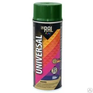 Фото №0 Эмаль аэрозольная INRAL UNIVERSAL, 35 зеленый RAL6029 400 мл