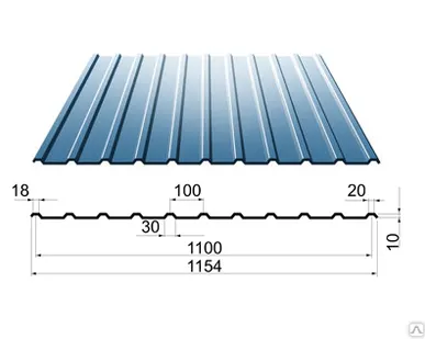 фото Профнастил С-10-1100 (профлист) с полимерный покрытием