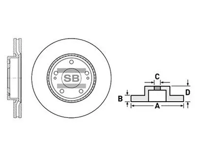 фото Sangsin Brake Диск тормозной перед Tucson/Sportage 07 (к т 2 ед) ор 517122C000 Sangsin SD1051