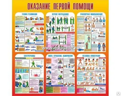 фото Стенд для кабинета НВП "ОКАЗАНИЕ ПЕРВОЙ ПОМОЩИ".