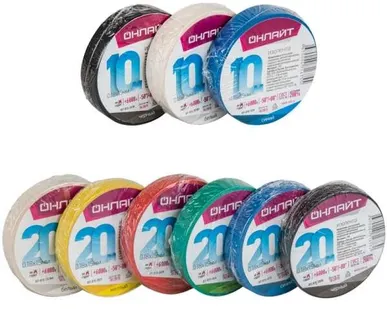 фото Изолента ПВХ 15мм (рул.20м) OIT-B15-20/BL черн. ОНЛАЙТ 71677