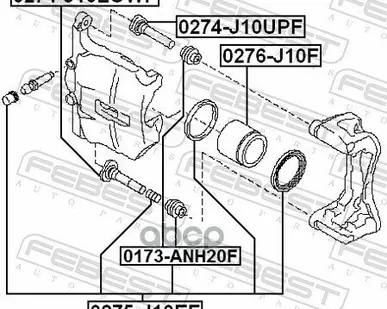 фото Пыльник Втулки Направляющей Суппорта Тормозного Переднего Hyundai Accent 06 (Mexico) 2006- Febest 0173-Anh20f Febest арт. 017.