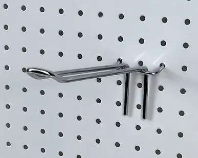 фото Крючок на перфорацию двойной (еврокрючок) L=150мм d=4,8мм шаг 50мм, хром
