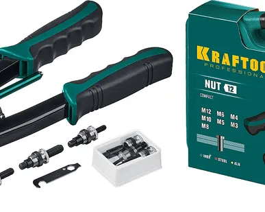 фото Заклепочник резьбовой двуручный 31183 Kraftool NUT-12, заклепки М3-М12, 320 мм, кейс