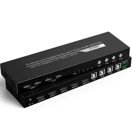 Фото №0 KVM переключатель 4K60Hz HDMI+USB на 4 компьютера Pro-HD