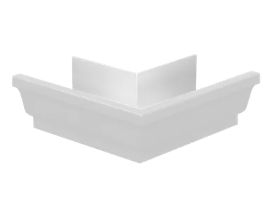 фото ПЛАСТИЗОЛ Угол желоба внешний ПЭ RAL 9003 белый