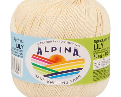 фото Пряжа ALPINA "LILY" 100% мерсеризованный хлопок 50 г 175 м №172 св. св. бежевый