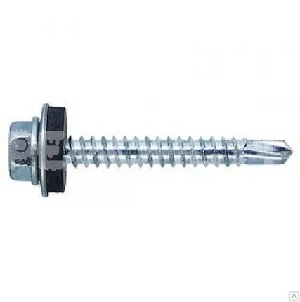 Фото №0 Саморез кровельный окрашен. 4,8*29 (5005) (Синий) сверло шайба (250шт)