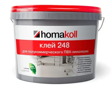 фото Клей Homakoll 248 для коммерческого линолеума, 10л/14кг