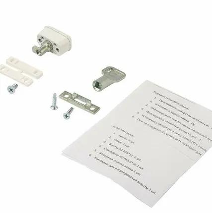 Фото №0 Замок блокировочный (детский) алюминий, ELEMENTIS, белый RAL9016