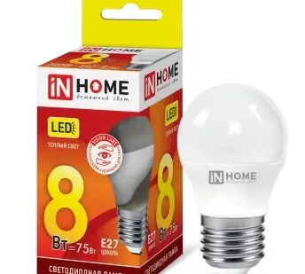 фото Лампа сд LED-ШАР-VC 8Вт 230В Е27 3000К 720Лм IN HOME