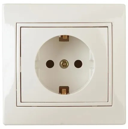 Фото №0 Розетка СП Plano 2P+E Schuko 1-202-02 16А-250В IP20 сл. кость Intro Б0027610