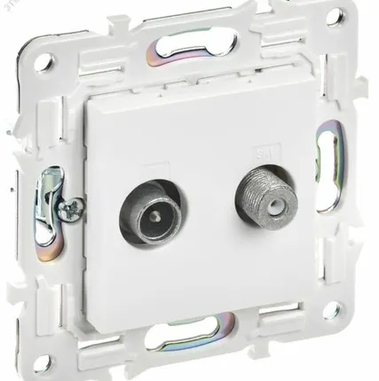 Фото №0 SKANDY Розетка двойная TV+SAT SK-A13W арктический белый IEK