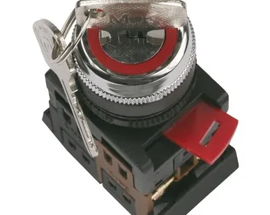 фото Переключатель АKS-22 черный с ключ. 2 полож. I-O 1з+1р ИЭК (BSW10-AKS-2-K02)