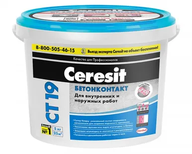 фото Грунтовка Бетонконтакт Ceresit CT 19 (5 кг)
