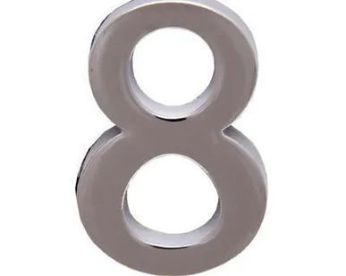 фото Цифра дверная АЛЛЮР "8" на клеевой основе хром (600,20)
