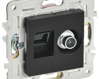 фото SKANDY Розетка двойная TV+RJ45 кат.6E SK-A15Bl черный IEK