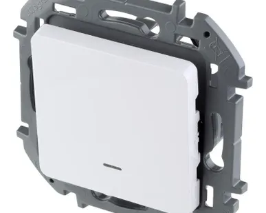 фото Механизм переключателя 1-кл Inspiria 250В 10AX с подсветкой / индикацией бел. Leg 673660
