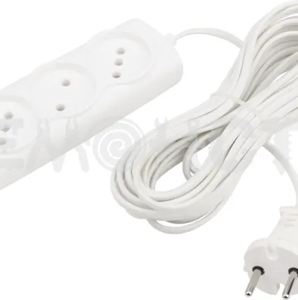 Фото №0 Удлинитель бытовой 3 гнезда 3м 2х 0,75мм2 б/з  белый PROconnect STANDARD (1/30)