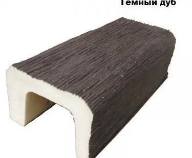 фото Балки на потолок декоративные Б-9 рустик (9х6х296см) цвет Темный Дуб