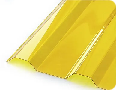 фото Профилированный поликарбонат 0,8 мм трапеция 1050х2000 желтый