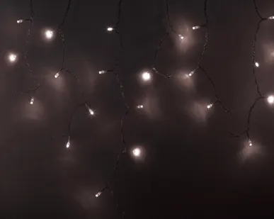 фото Гирлянда "Айсикл" (бахрома) 4.8х0.6м 176LED тепл. бел. 11Вт 220В IP44 провод прозр. Neon-Night 255-146