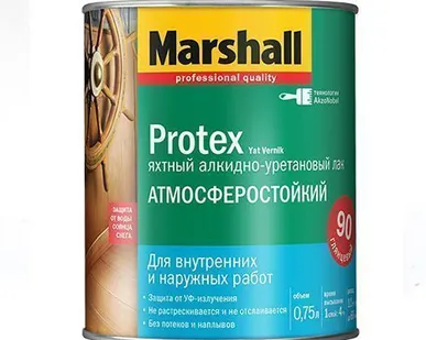 фото Лак алкидно-уретановый яхтный Marshall Protex для деревянных поверхностей