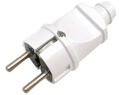 фото Вилка прямая с заземл. 16А 4140 бел. ASD / IN HOME 4690612000565