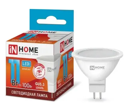 Фото №0 Лампа сд LED-JCDR-VC 11Вт 230В GU5.3 4000К 990Лм IN HOME