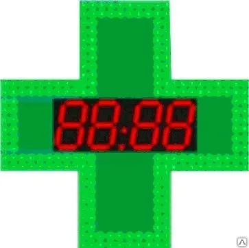 Фото №0 Аптечный крест 700х700 мм диоды по контуру в два ряда односторонний крест