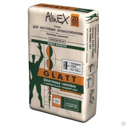 Фото №0 Шпатлевка гипсова AlinEX Gypfort, 25 кг