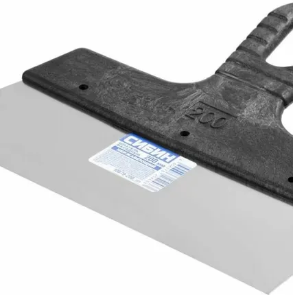 Фото №0 Шпатель фасадный нержавеющий СИБИН 200мм, пластиковая ручка 10079-200