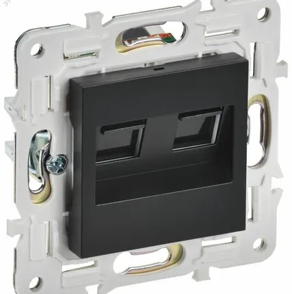 Фото №0 SKANDY Розетка компьютерная двойная RJ45 кат.6 SK-K04Bl черный IEK