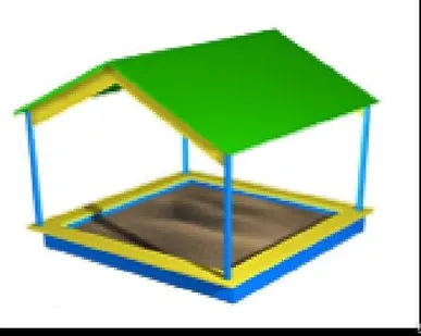 фото Песочница с навесом 1700х1700х2100