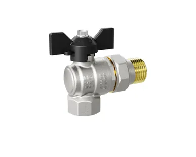 фото Кран шаровой угловой с американкой LD Pride 1/2" н.р.-в.р. (ручка бабочка)