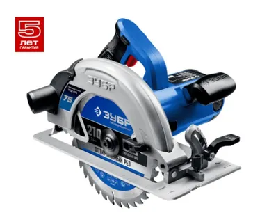 фото Пила дисковая циркулярная Зубр ПДП-75, 2 кВт, пропил 75 мм, плавный пуск, диск 210 мм