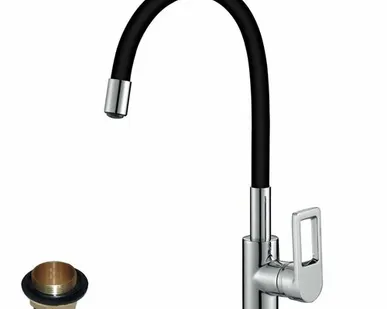 фото Дисма Смеситель для кухни Rossinka с гибким цветным изливом Z35-35U-Black