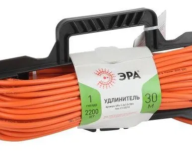 фото Удлинитель силовой UFx-1-2x1.0-30m-IP44 на рамке б/з 1 гнездо 30м ПВС 2х1 Эра Б0043041