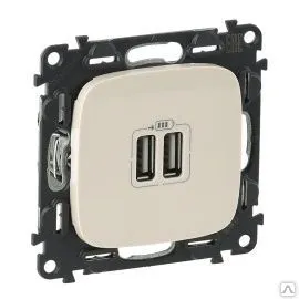 Фото №0 Valena ALLURE Зарядное устройство с двумя USB слоновая кость