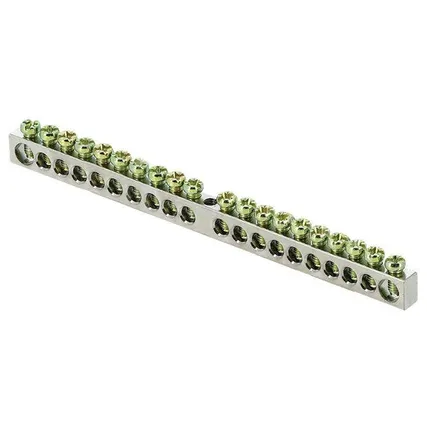 Фото №1 Шина PEN "ноль-земля" 6х9 20 отв. никель крепеж по центру PROxima EKF sn1-63-20