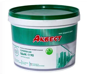 Фото №0 Краска фасадная акриловая Аквест ВДАК-1190 матовая супербелая 3 кг.