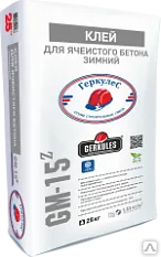 фото Клей для сибита (газобетона) Геркулес (зимний), 25 кг